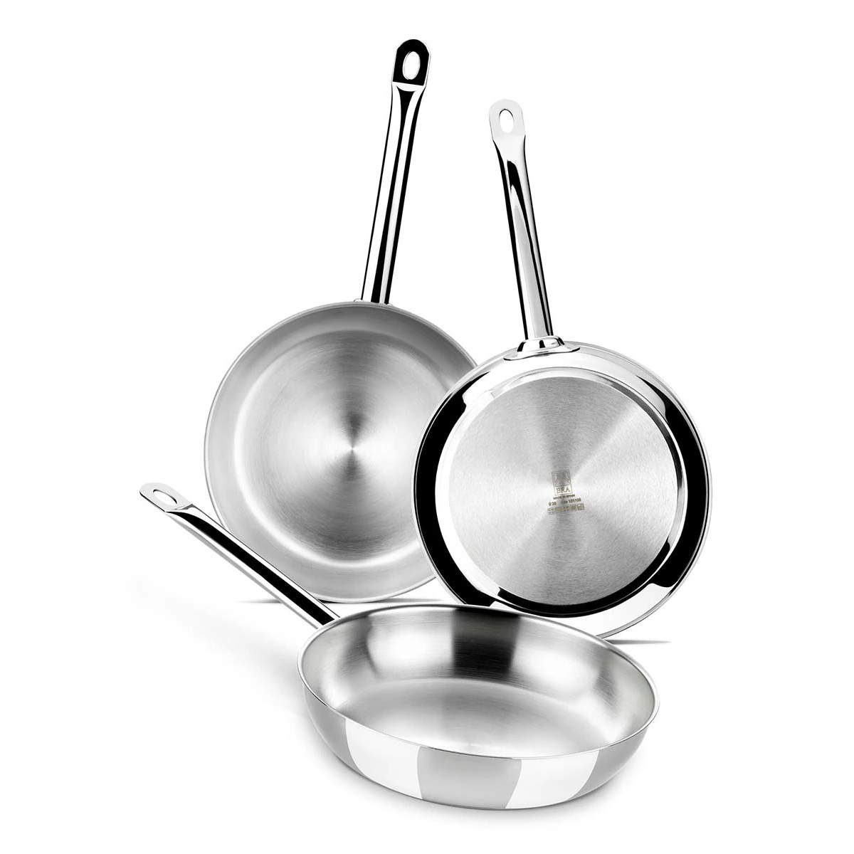 Conjunto de 3 Frigideiras de Aço Inoxidável — contribuir